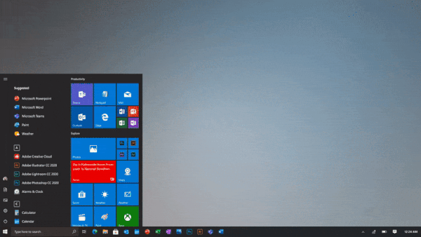 Microsoft поделилась дизайном новой версии меню «Пуск» для Windows 10