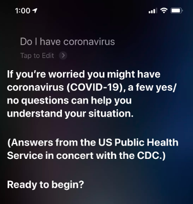 Siri научилась распознавать симптомы коронавируса - фото 1