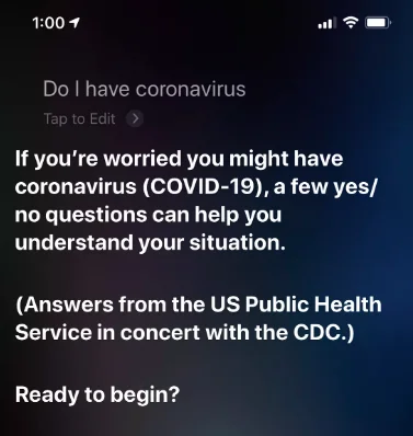 Siri научилась распознавать симптомы коронавируса - фото 1