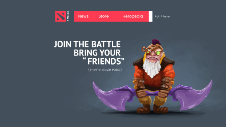 Главная страница сайта Dota 2 глазами фаната - фото 1
