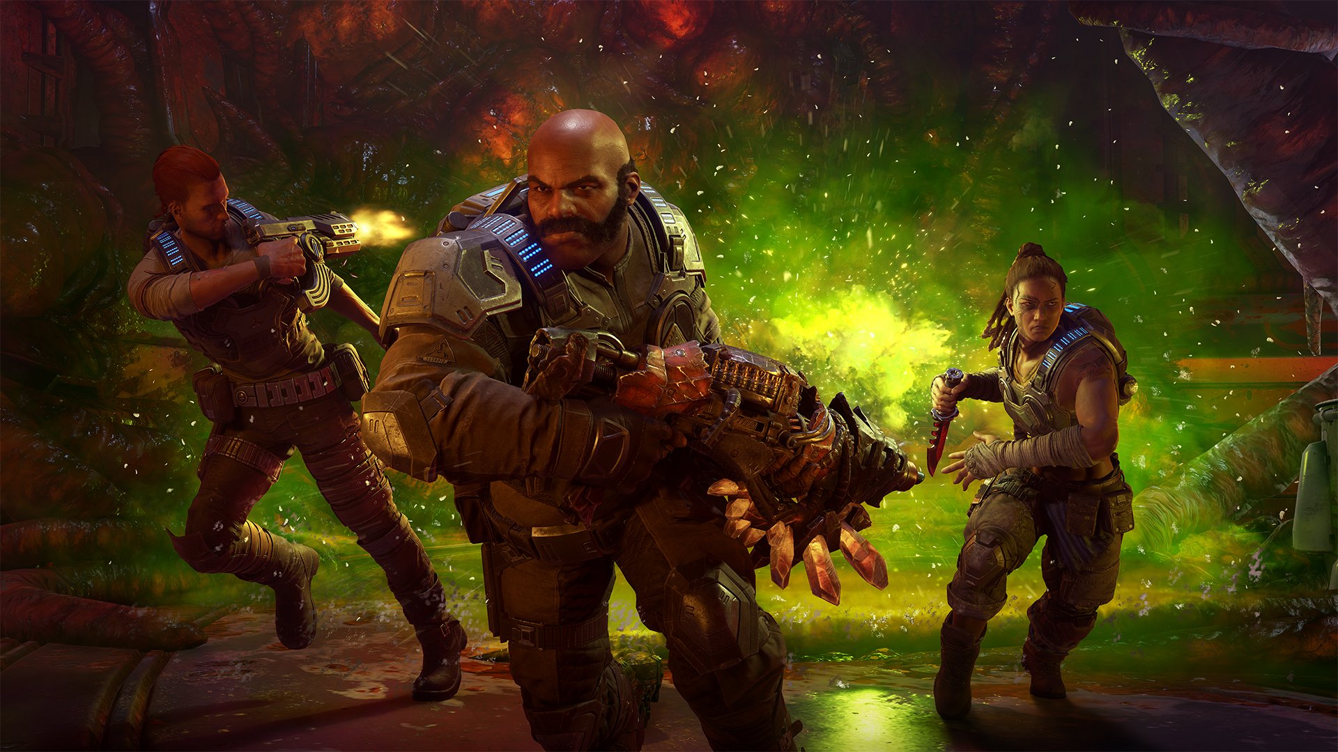 Я самый большой и, подозреваю, единственный фанат Gears of War в редакции. Обожаю брутальность серии. Обожаю лансеры, кишки локустов и квадратные рожи героев. Обожаю позиционные перестрелки и дизайн локаций, все равно заставляющий тебя постоянно перемещаться, рискуя и обставляясь под удар. На демонстрацию Gears 5 я очень надеялся и, она случилась — это плюс. Показали не совсем то, чего мне хотелось — это минус. Но поговорить все равно есть о чем.