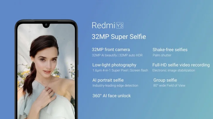 Xiaomi представила недорогой селфифон Redmi Y3 с фронтальной камерой на 32 мегапикселя - фото 2