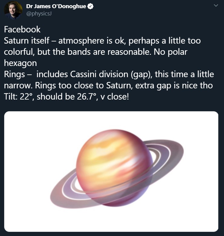 Эмодзи Сатурна нарисованы с ошибками. Вопрос изучил ученый-планетолог - фото 2