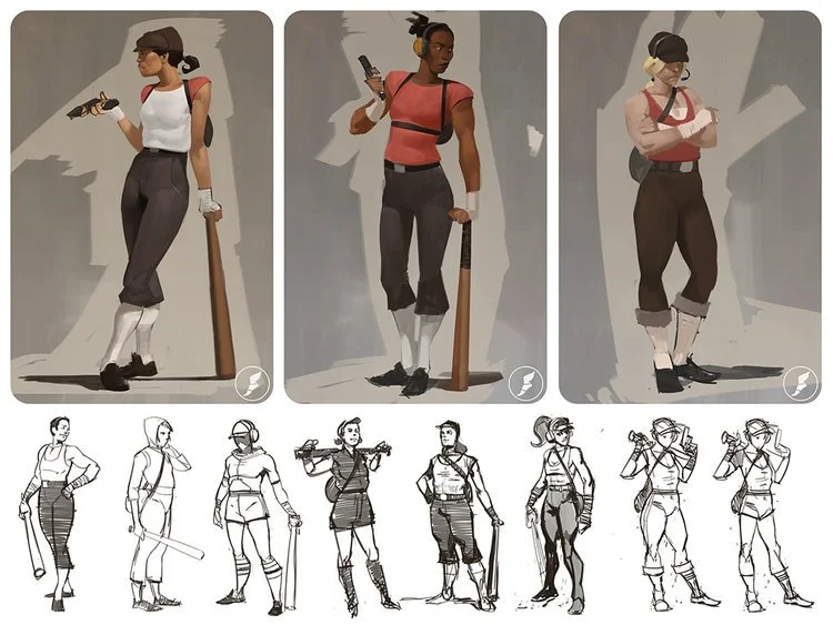 В Сети появились концепты неанонсированной фэнтези-игры от Valve и женских версий персонажей TF 2 - фото 25