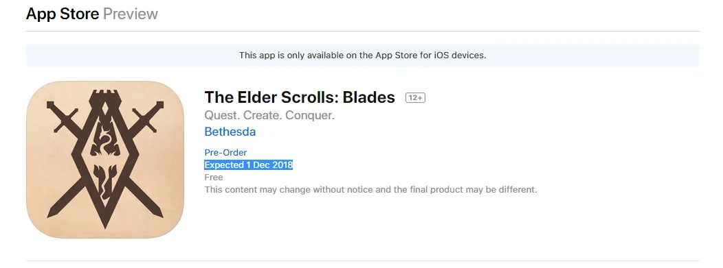Авторы The Elder Scrolls: Blades без предупреждения перенесли релиз игры (Обновлено: не перенесли) - фото 2