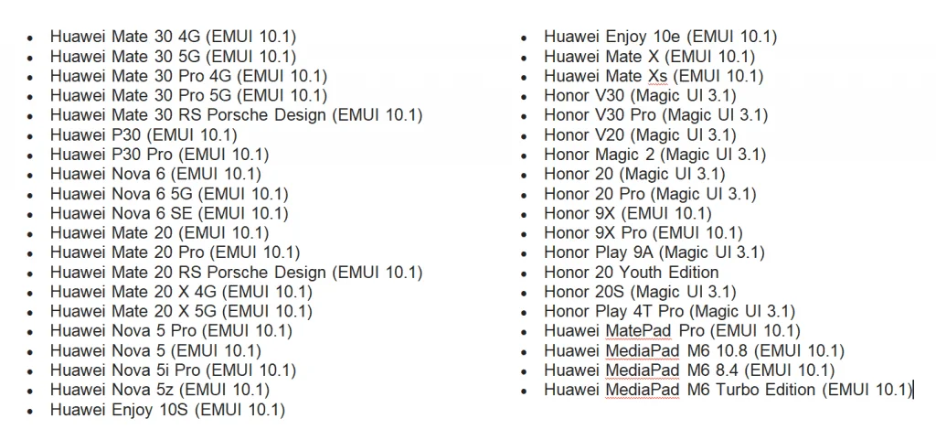 Опубликован список из 39 устройств Huawei и Honor, которые могут обновится до EMUI 10.1 - фото 1