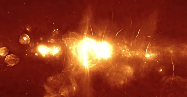 Снимок Млечного Пути, сделанный с радиотелескопа. 