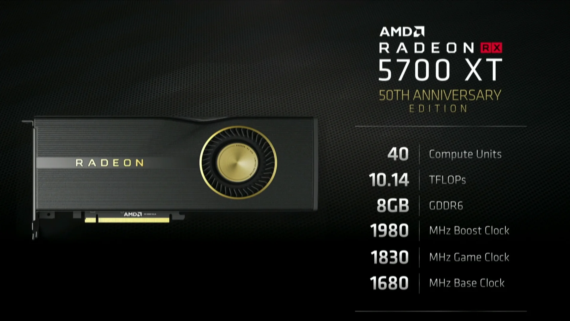 Представили AMD Radeon RX 5700 XT 50th Anniversary Edition: красивая, золотистая и разогнанная - фото 2