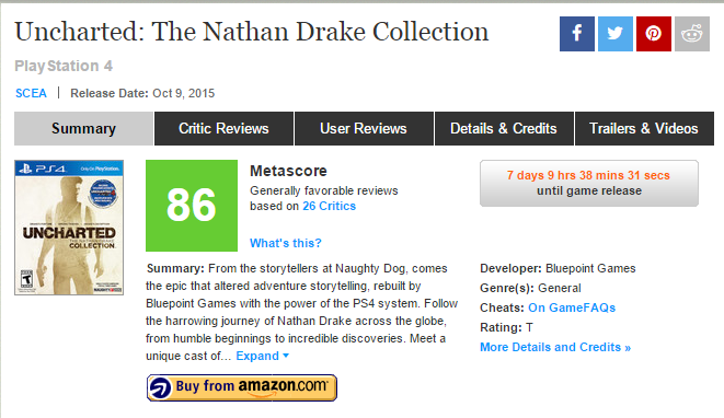 Оценки Uncharted: The Nathan Drake Collection. - Изображение 1 Оценки Uncharted: The Nathan Drake Collection. - Изображение 1