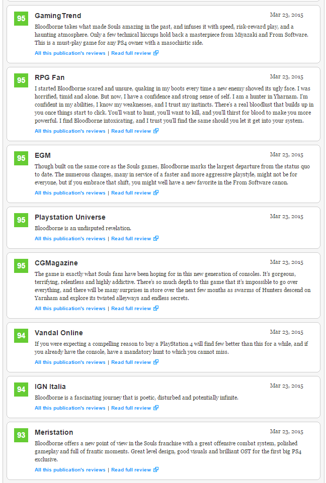 Bloodborne (93) - плюсы и минусы отмеченные журналистами, а также оценки Metacritic . - Изображение 3 Bloodborne (93) - плюсы и минусы отмеченные журналистами, а также оценки Metacritic . - Изображение 3