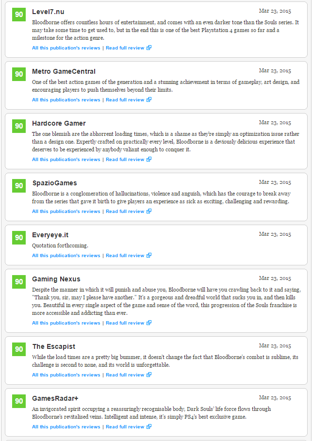 Bloodborne (93) - плюсы и минусы отмеченные журналистами, а также оценки Metacritic . - Изображение 4 Bloodborne (93) - плюсы и минусы отмеченные журналистами, а также оценки Metacritic . - Изображение 4