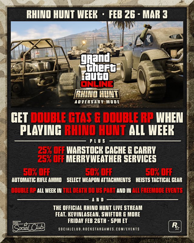 В GTA Online появилась охота на носорога. - Изображение 2 В GTA Online появилась охота на носорога. - Изображение 2